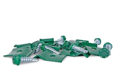 Fixation murale pour grillage rigide - sachet de 10 pièces (Vert Foncé)