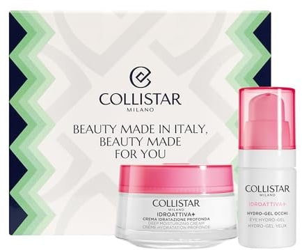 Collistar Geschenkset für Damen Gesicht IDROATTIVA+, Feuchtigkeitscreme 50ml + Hydro-Gel Augenpflege 15ml, Feuchtigkeit bis zu 100H, Anti-Pollution, 100% Vegan