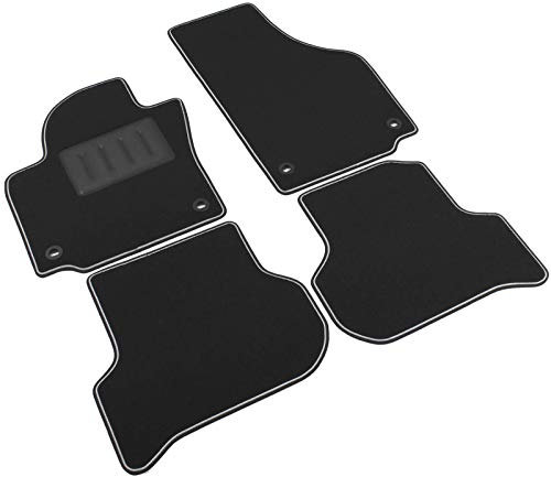 Das Teppich Auto, sprint04000, Fußmatten Teppiche Schwarz rutschfest, verstärkter Rand, zweifarbig, Absatzschoner aus Gummi, Altea 2004 > 2009, Toledo III 2004 > 2009, Golf Plus 2005 > 2009.