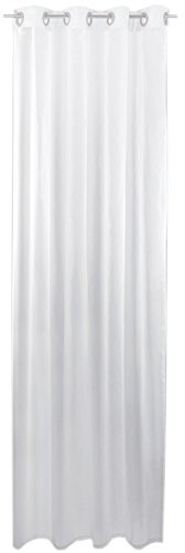 Gardine mit Ösen, Transparent Voile 140 x 145cm (Breite x Länge) in weiß - reinweiß, Ösenschal in vielen weiteren Farben und Größen