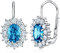 SILVEGO Damen Ohrringe aus 925 Sterling Silber mit synthetischem Topas Ovale Form
