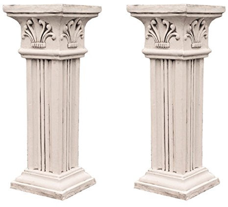 Antikes Wohndesign Spar-Set 2 x Steinsäule Sockelsäule Blumensäule Blumenständer Gartensäule Figurensockel 140KG Höhe: 82cm
