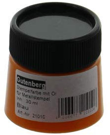 Gutenberg Stempelfarbe mit Öl 30ml blau