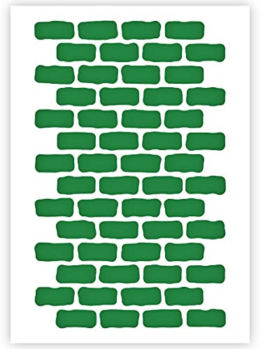 QBIX Ziegel Schablone - Ziegel Muster - Rechteck Muster - Muster Schablone - A4 Größe - wiederverwendbare Kinder freundlich DIY Schablone zum Malen, Backen, Basteln, Wand, Möbel