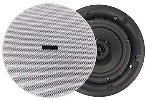 Ex-Pro 6.25 20W 100V RMS 2-Way Ceiling Wall Mount Multi-Tap Slim Profile Speaker Sound System - 3 Pack