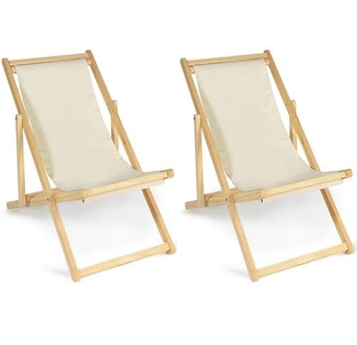IDMarket – Juego de 2 sillas de cama plegable chilena de madera