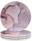 HAOCOO Lot de 4 sous-Verres Ronds en Pierre absorbante avec Base en liège et Pierre en céramique, Dessous de Verre décoratif pour Tasses et Tasses。Paquet de 4 (Marbre coloré, Paquet de 4)