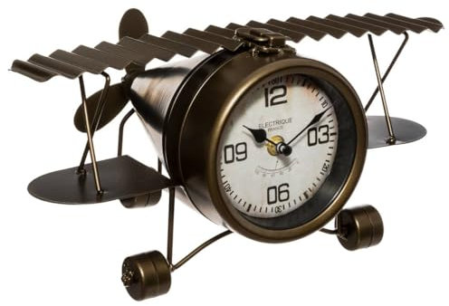 Atmosphera - Horloge à Poser Avion - métal H30 cm