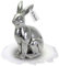 Bada Bing XXL Deko Hase Figur Silber ca. 51,5 cm - Tischdeko Osterhase groß Frühling Garten - hochwertige Oster Dekoration fürs Wohnzimmer - Dekohase Antik Osterdeko Innen und Outdoor Haustür Geschenk