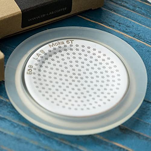 E&B Lab Moka Filter für 6 Tassen, Edelstahl, Transparent, 1 Stück