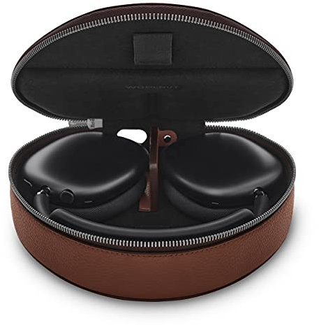 Woolnut Leder Hülle Case für AirPods Max - Cognac Braun