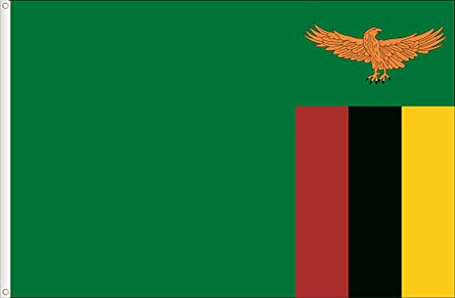 BANDIERA DELLA ZAMBIA QUALITÀ RASO 90D. DIMENSIONI GRANDE 150X90