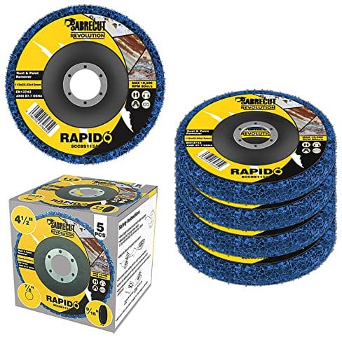 5 x SabreCut SCCBS115A_5 115mm (4.5 inch) x 22.23mm Bore Polycarbide Abrasive Rust Paint Removal Angle Grinder Poly Stripping Wheel Disc Blade