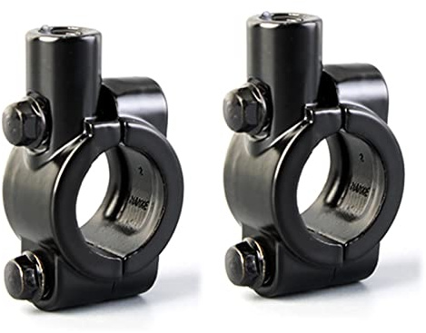 SHULLIN 2 Stk Universal Lenker Rückspiegelhalterung 10mm Spiegel Halterung | Motorrad Spiegel Halter Motorrad Lenkerhalterung Halter Lenker Spiegelhalterung für für 22cm Lenker(Schwarz)