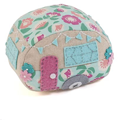 Hobby Gift Novelty Fabric Pincushion - 8.5 x 11 x 8cm - Caravan