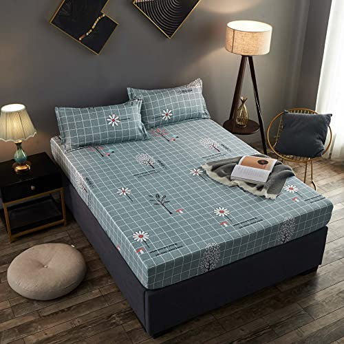 Spannbettlaken Muster Weiß Schwarz Bettlaken Microfaser Jersey Spannbetttuch Boxspringbett 90*200/180*200CM Hochwertiges Spannbetttücher Für Hohe Matratze Bis 25CM ( Color : J , Size : 90X200cm )