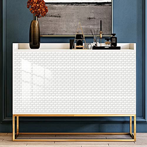 Piastrelle Adesive Cucina 10x10 Bianco Piastrelle Adesive Bagno Pavimento Adesivo Paraschizzi Cucina Adesivo Piastrelle Ceramica Carta Adesiva per Mobili Vintage(10 pezzi)