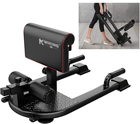 LVLONG Sissy Squat Kniebeugentrainer Heimtrainer mit Beweglicher Kniebeugemaschine, Sit up Push up Sissy Squat Fitnessgerät mit Rädern, Beintrainingsgerät für zu Hause, für Frauen Männer
