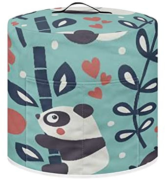 COEQINE 6 Qut Instant Pressure Cooker Dust Cover with Panda Print, Aqua Print Rice Cooker Cover for Kitchen Small Appliance