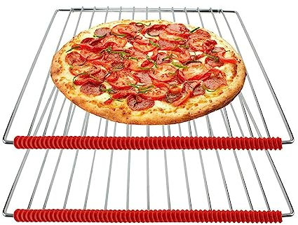 Monaldy 2Pack Oven Rack Covers, Heat Resistant Silicone Shelf Edge Guards, Microwave Grill Protection, Shields Guard Protector, Tray Protector Against Burns and Scars, Red