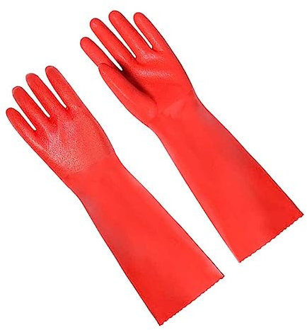 Lurrose 1 Paar Küchenreinigungshandschuhe Hausarbeitshandschuhe Waschhandschuhe aus Gummi Geschirrspülhandschuh wasserdichte Küchenhandschuhe Handschuhe verdicken rutschfest 35 c