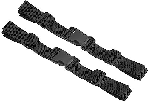 PATIKIL Rucksack Brustriemen 2 Pack Polyester Gurtband Einstellbar Ersatz Riemen mit Schnellverschluss Schnalle für Tasche Draußen Wandern Radfahren Schwarz