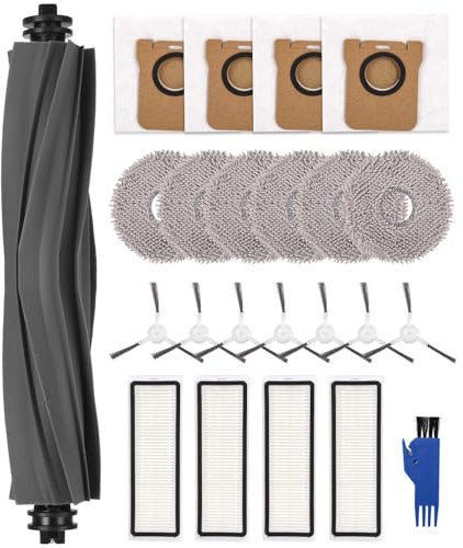 Jissta Kit de Accesorios Recambios para Xiaomi X20+/Dreame L10s Ultra /L10 Ultra Aspiradora,Repuestos - 1 Cepillo Principal,7 Cepillos Laterales,4 Filtros HEPA,4 Bolsa de Polvo,6 Paños de Limpieza