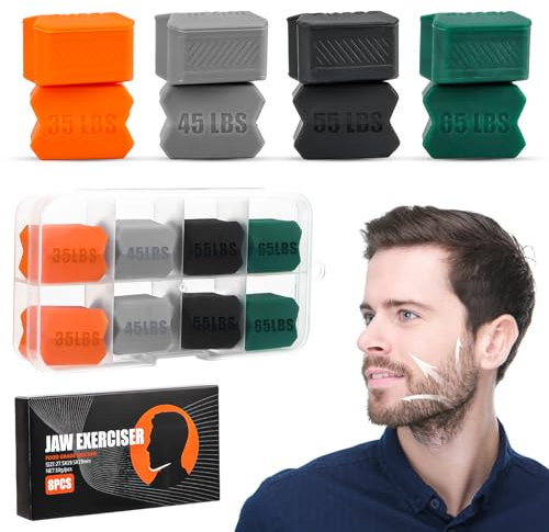 KFDDRN Jawline Trainer - 4 Resistance Levels (35, 45, 55, 65 lbs) - Defines Jawline & Reduces Facial Fat - Compact & Discreet - Ideal for Men & Women