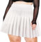 Moon Wood Damen Mini Skater Rock mit Shorts Basic Stretch Taille A-Linie Tennisrock Lässig Skirt Kurz Röcke Große Größen, Weiß, XXL
