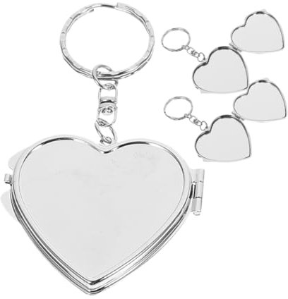 Holibanna Porte-clés Pendentif En Métal Cœur Miroir Pliable Pour Anniversaire Noël