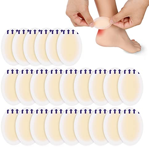 Eowppue 30 pezzi di bendaggi per vesciche, bendaggi ovali in gel idrocolloide, bendaggi per vesciche sul tallone, bendaggi invisibili, per la prevenzione e la cura delle vesciche del piede
