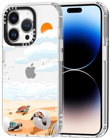 MOSNOVO für iPhone 14 Pro Hülle – Durchsichtige, schlanke, stoßfeste TPU+PC-Handyhülle, [6,6 Fuß Fallschutz/Anti-Abziehen] - Baby-Meeresschildkröte