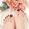 DANNI & TONI 37Pcs Semi Cured Gel Nail Strips(Maroon),Solid Colour Salon-Quality Gel Wraps for Toenail,Gel Nail Polish Strips Manicure Stickers Set,Pedicure Gel Nail Stickers