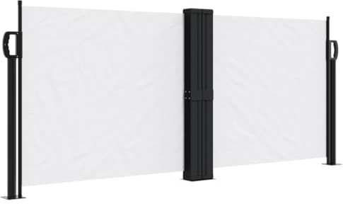 Willood Seitenmarkise Wandmarkise Ausziehbar mit PU-Beschichtung, Windschutz für Balkon Terrasse Garten, Sichtschutz Markise Weiß 220x600cm Beidseitig einziehbar