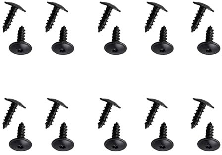 NIYATA 20 Vis à Bois Autotaraudeuses, M4 Vis Autotaraudeuses Noires, Acier Carbone et Inoxydable, Assortiment Vis à Bois et Vis à Tôle pour Voiture,J34