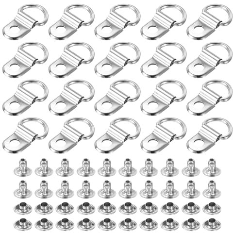 PATIKIL Shoe Boot Lace Hook, 30 Pack Stainless Steel Boot Buckle Fitting with Rivets for Climbing Hiking Camping Shoes, Silver Tone