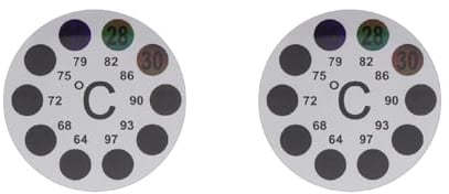 Psdndeww Aufkleber-Thermometer, rund, zum Aufkleben, Thermometer-Etikett zum Brauen, groß für schnelles Ablesen, 18 bis 36 ℃ Thermometer, Fischthermometer, kleine Thermometer, 4