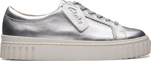 Clarks Women's, Mayhill Walk Sneaker, Silver Met, 8.5 Wide