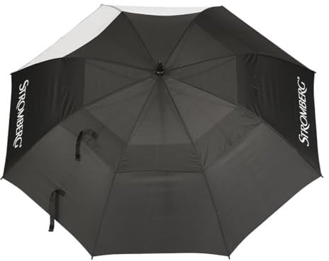Stromberg 62 Clear Panel Double Canopy Golf Umbrella Windproof Resilient 62 Inch UV Protection Lightweight Golf Trolley Umbrella Double Canopy
