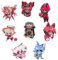8 Pcs Hazbins Hotels Acryl Button Abzeichen Cartoon Figur Angel Dust Alastor Vaggie Husk Niedlich Badge Pins Hazbins Hotels Cosplay Decke