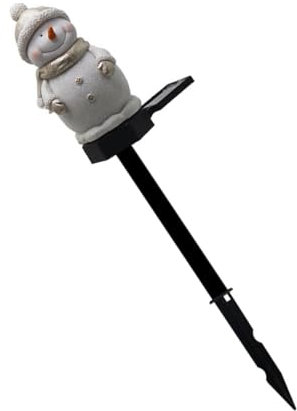 FONDOTIN 1stück Solar Schneemann Gartenlampe Solarleuchte Für Außenbereich Kreative Garten Deko Wasserdichte Erdspieß Lampe Für Garten Und Solarbetriebene Winterbeleuchtung