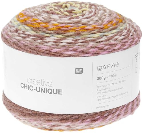 Rico Design Garn, Creative Chic-Unique DK Strickwolle, 200 g, Acryl-Wolle-Polyamid-Mischung