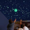 Alcrea® EXAKTER STERNENHIMMEL mit 538 LEUCHTSTERNE für 1 oder 2 Decken, mit Mond, mit Lernspiel, 2 m² Schablone, mit Sternen Karten, Video und Miniposter Planeten/Sterne. Dekoratives Geschenk exklusiv