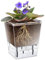 Pot De plant-e À Arrosage Automatique – Pot De fleu-r Transparent De 5,9 Pouces Avec Réservoir D'eau Et Niveau D'eau Visible, Vase Décoratif Pour La Maison Avec Trous De Ventilation Pour p-lantes