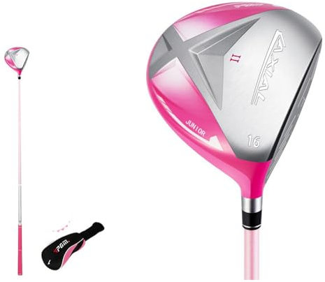 Fairway Wood #1 or Hybrid Wooden Golf Club Wood with Carbon Rod for Children 3-12year, Right Handed Junior Golf Club Wood with Golf Headcover (#1 (red),9-12Y)