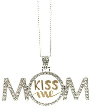 Kiss Me Zitat Handschrift Muttertagsgeschenk für Mutter Oma Oma Halskette Geburtstag Schmuck, M