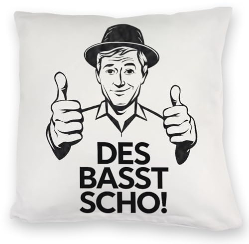 speecheese Mann mit Daumen hoch des basst Scho Kuschelkissen lustiges SofaKuschelkissen für Humorvolle mit bayerischem Spruch