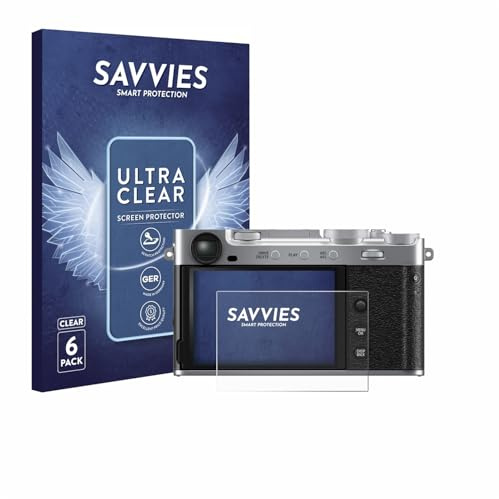 Savvies Schutzfolie für Fujifilm X-E5 | 6 Stück Transparenter Displayschutz Made in Germany Ultra-Klar Displayschutz-Folie