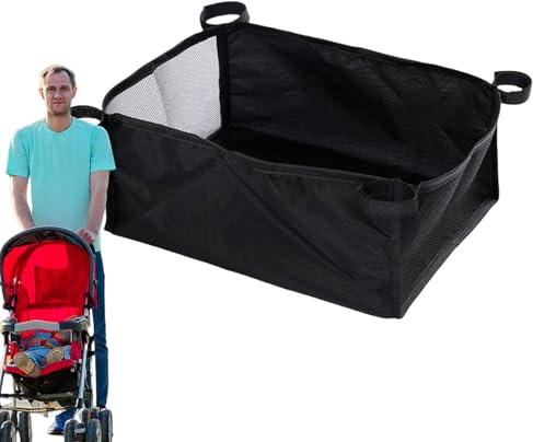 Kinderwagen Bodenkorb Große Kapazität Auslaufsicher Faltbares Design | Kinderwagen Unterer Windelhalter Für Strandreisen Einkauf Camping Spaziergang Tägliches Pendeln