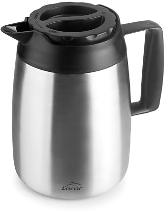 Lacor 62711 – Breiter Thermo-Server, 1, 5 l, Edelstahl-Doppelwand | Aus lebensmittelechtem Edelstahl gefertigt; hohe Korrosionsbeständigkeit und Haltbarkeit im täglichen Gebrauch